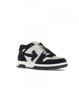 OFF-WHITE Out Of Office OOO Low Tops Navy Blue Suede - Фото №2