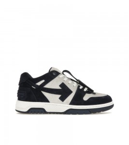 OFF-WHITE Out Of Office OOO Low Tops Navy Blue Suede