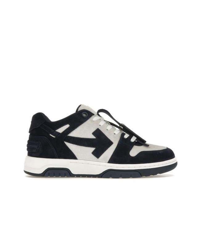 OFF-WHITE Out Of Office OOO Low Tops Navy Blue Suede
