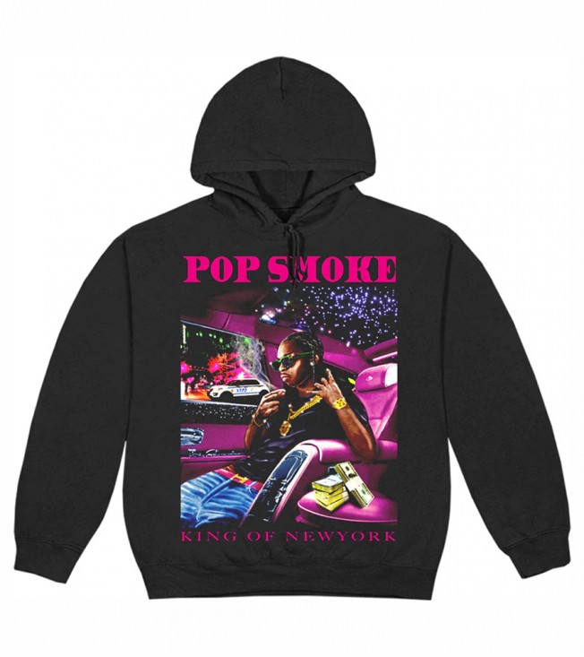 Худи Pop Smoke x Vlone King Of NY Hoodie Black