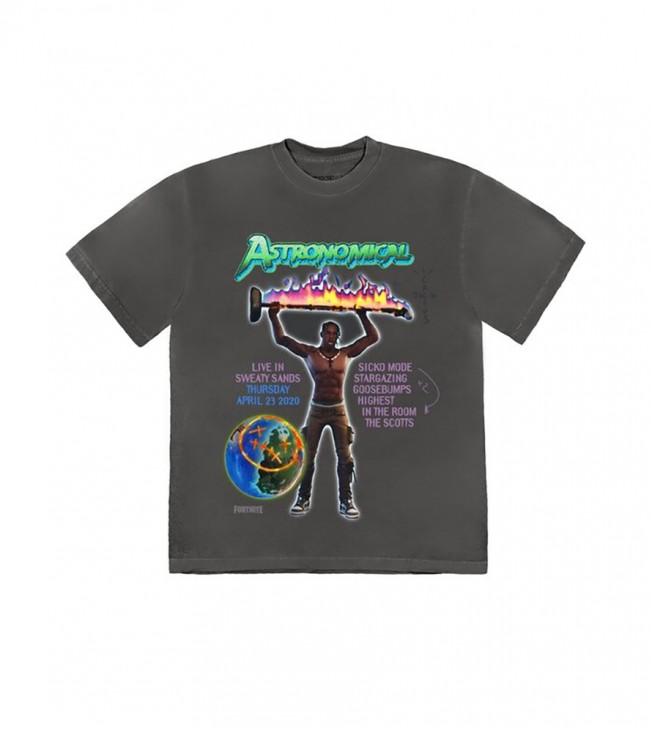 Футболка Travis Scott Back Bling Washed Black