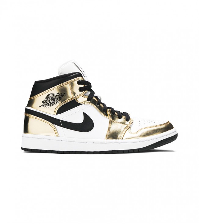 Кроссовки Jordan 1 Mid Metallic Gold Black White