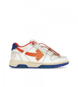 OFF-WHITE Out Of Office OOO Low Tops White Orange Blue Contrast Stitching