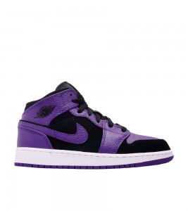 Кроссовки Air Jordan 1 Mid Black Dark Concord GS