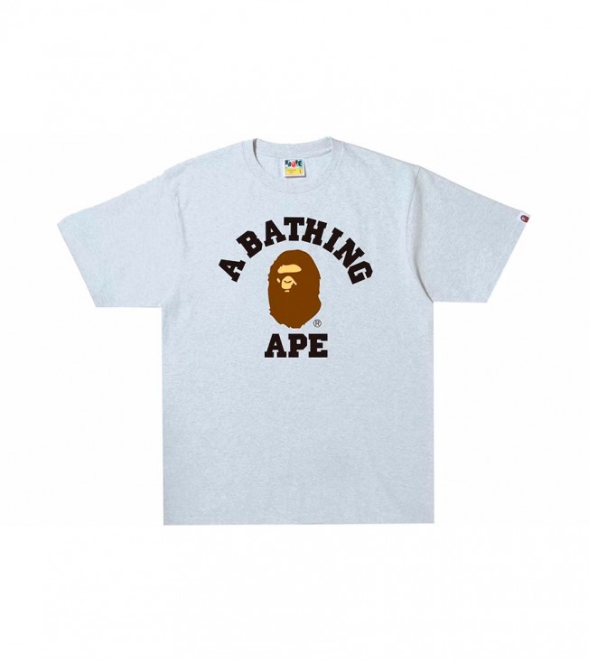 Футболка BAPE College Tee Light Grey
