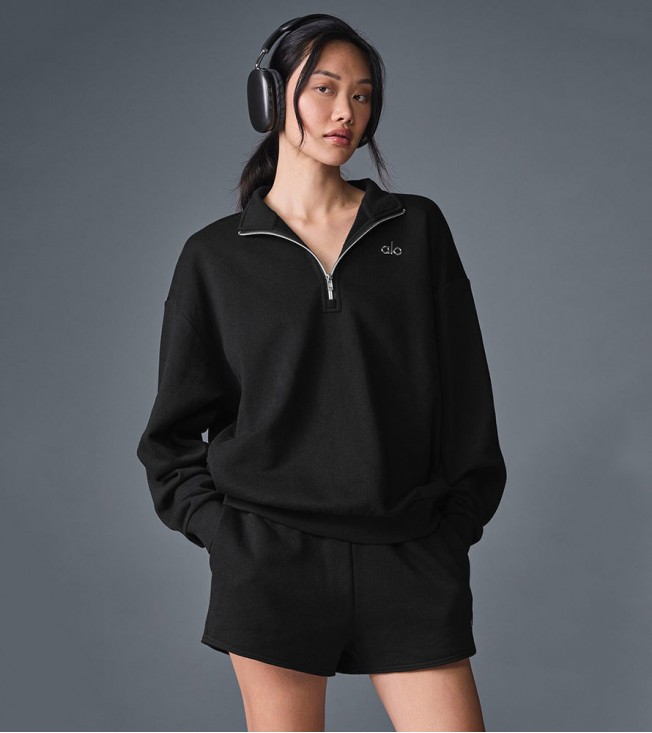 Свитшот Alo Yoga Accolade 1/4 Zip Black