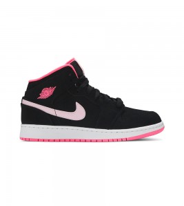 Кроссовки Air Jordan 1 Mid Black Digital Pink GS