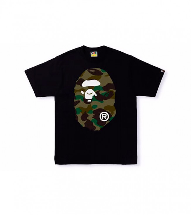 Футболка BAPE 1st Camo Big Ape Head Tee Black Green