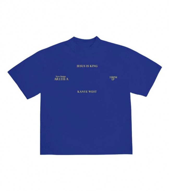 Футболка Kanye West Jesus Is King Vinyl I Blue