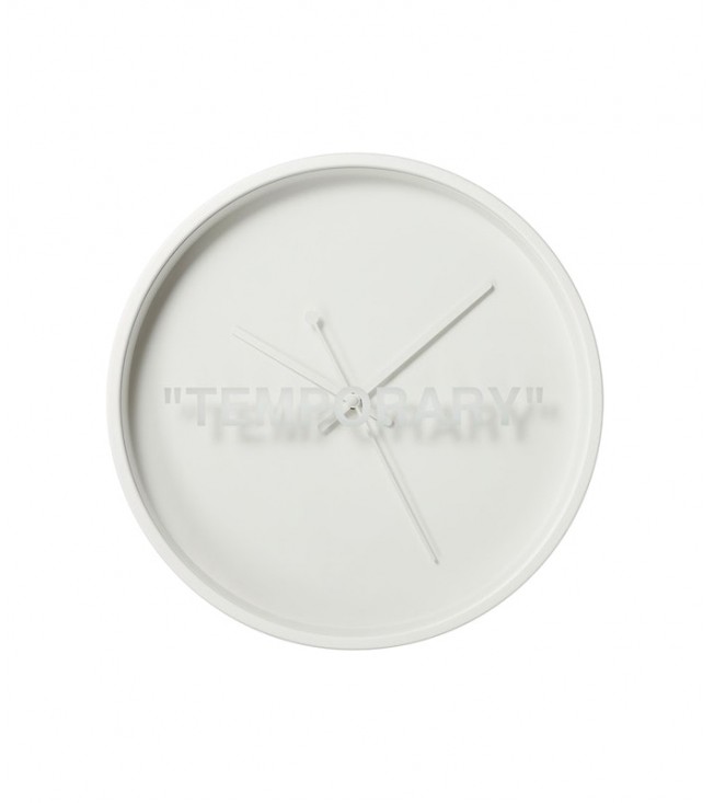 Часы Virgil Abloh x IKEA MARKERAD "TEMPORARY" Wall Clock White