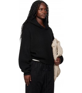 Худи Fear Of God Essentials Black Holiday Heavy Waffle 90s Hoodie - Фото №2