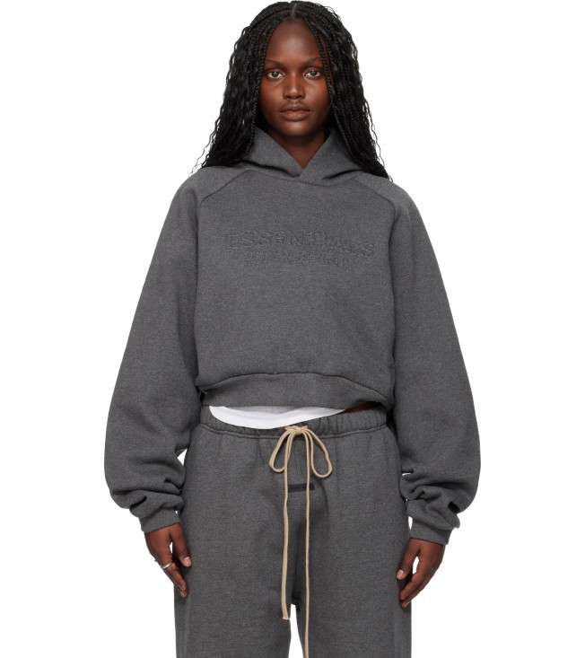 Худи Fear Of God Essentials Gray Holiday Embossed 90s Raglan Hoodie