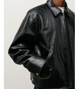 Куртка Stussy Garage Jacket Leather Black - Фото №2