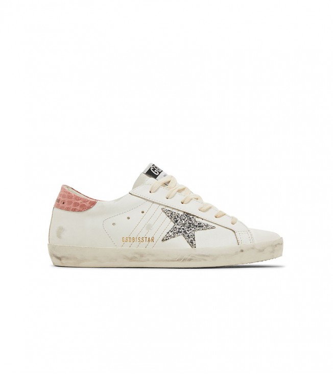 Golden Goose Super-Star White Silver Glitter Pink (WMNS)