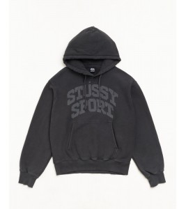 Худи Stussy Block Sport Hoodie Garment Dyed Faded Black