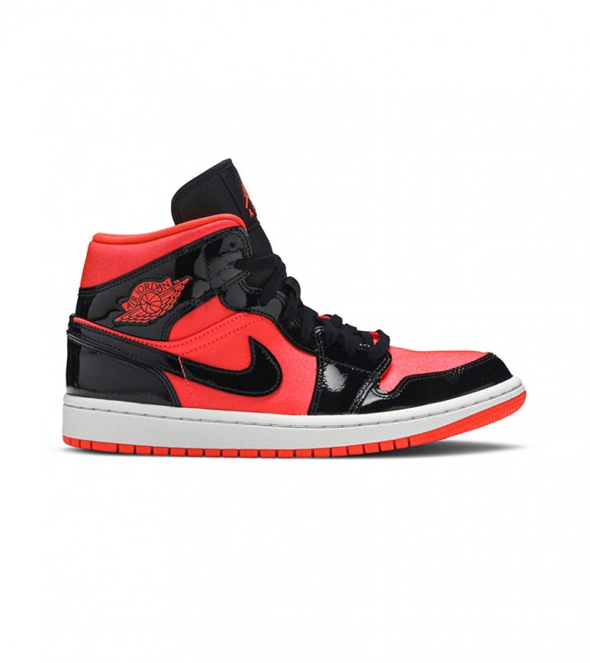Кроссовки Jordan 1 Mid Hot Punch Black WMNS