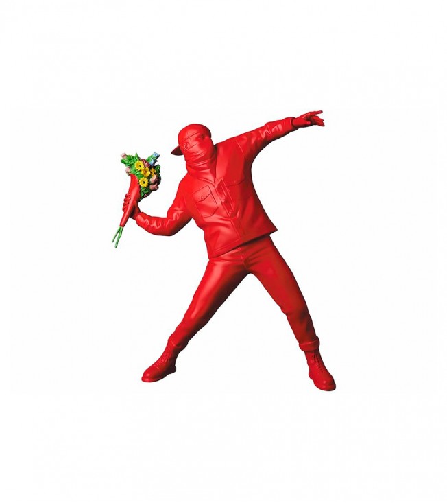 Banksy Flower Bomber Sculpture Red