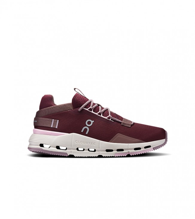 On Running Cloudnova Maroon Peony Wmns