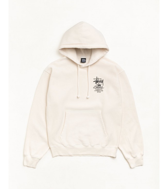 Худи Stussy Summer Classics Hoodie Garment Dyed Bone
