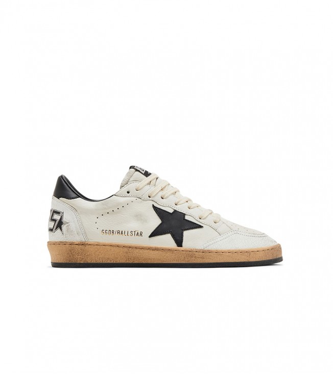 Golden Goose Ball-Star Low White Nappa Black Star