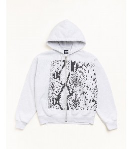 Худи Stussy Snakeskin Zip Hoodie Ash Heather