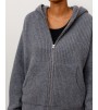 Свитер Stussy Waffle Cashmere Zip Hood Sweater Charcoal