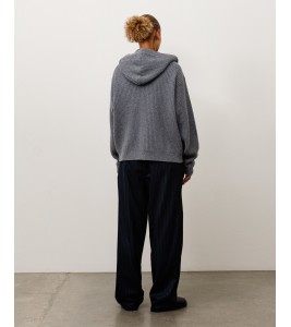 Свитер Stussy Waffle Cashmere Zip Hood Sweater Charcoal - Фото №2
