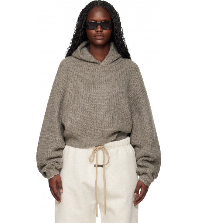 Худи Fear Of God Essentials Brown Holiday Heavy Waffle 90s Hoodie