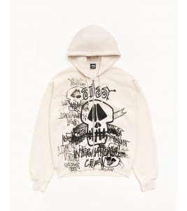 Худи Stussy Skulls Zip Hoodie Pigment Dyed Bone