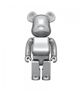 Bearbrick Rinaro Audio Chrome Portable Bluetooth Speaker 400% Silver