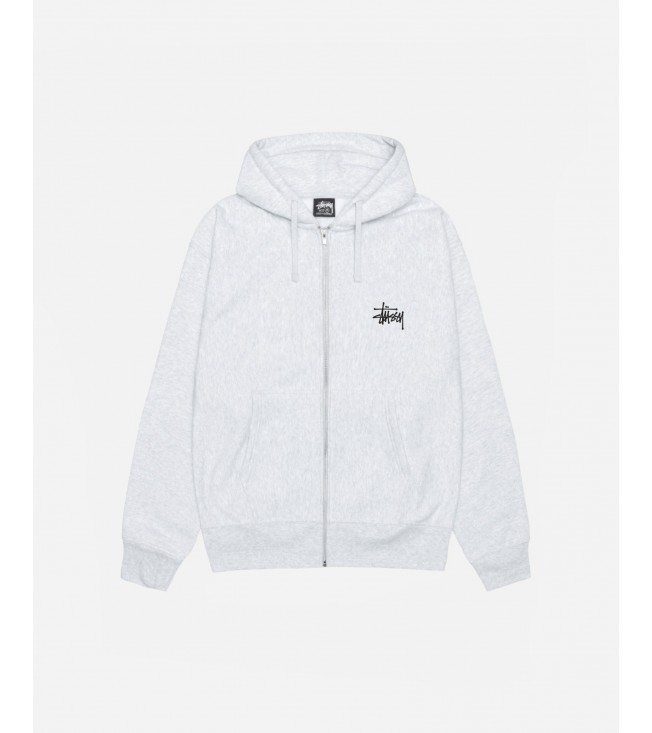 Худи Stussy Basic  Zip Hoodie Ash Heather