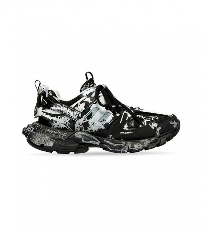 Balenciaga Track Graffiti Black White