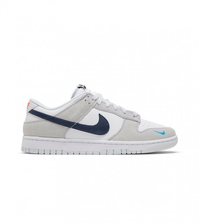 Nike Dunk Low White Grey Navy Aqua Mini Swoosh