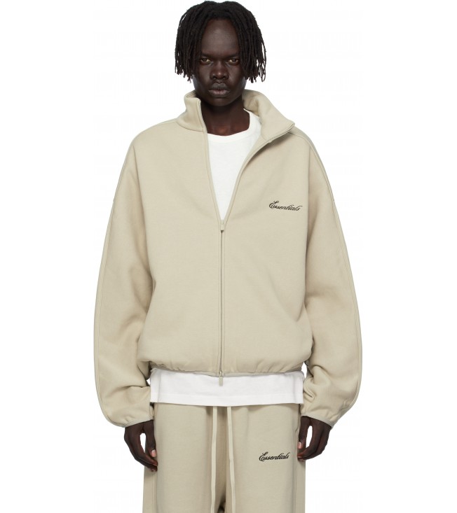 Куртка Fear Of God Essentials Taupe Modern Fit Fleece Track Jacket