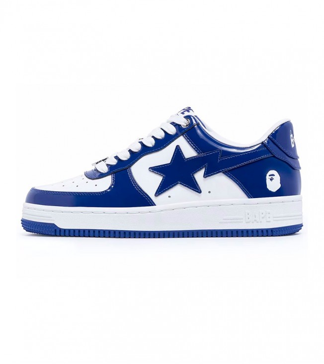 A Bathing Ape Bape Sta Patent Leather White Blue