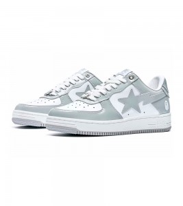 A Bathing Ape Bape Sta Patent Leather White Grey - ???? ?20