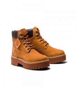 Timberland Stone Steet 6 Inch Premium Platform Waterproof Boots Wheat Nubuck Wmns - Фото №2