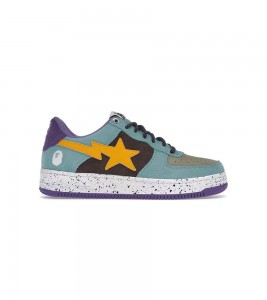 Bape Sta Teal Brown Yellow Suede