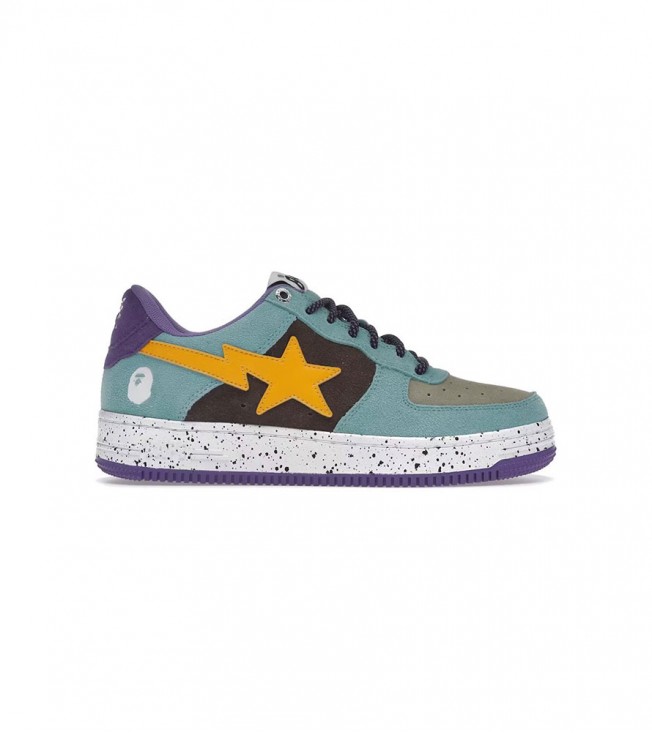Bape Sta Teal Brown Yellow Suede