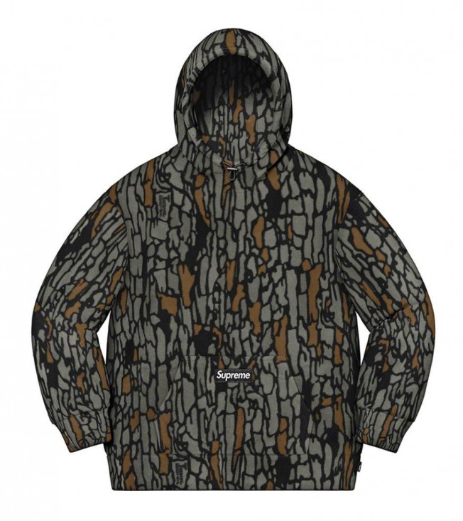 Худи Supreme Polartec  (FW20) Olive Treebark Camo