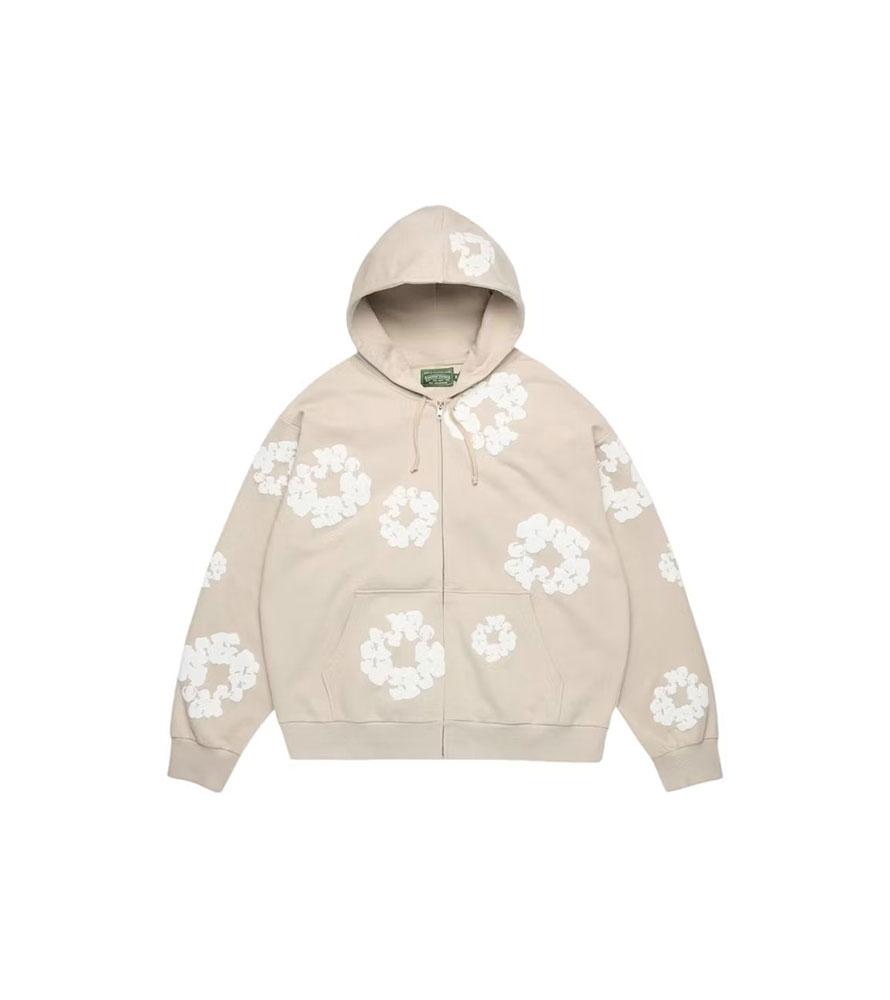 Худи Denim Tears Cotton Wreath Zip Hoodie Cream - 46855041777833