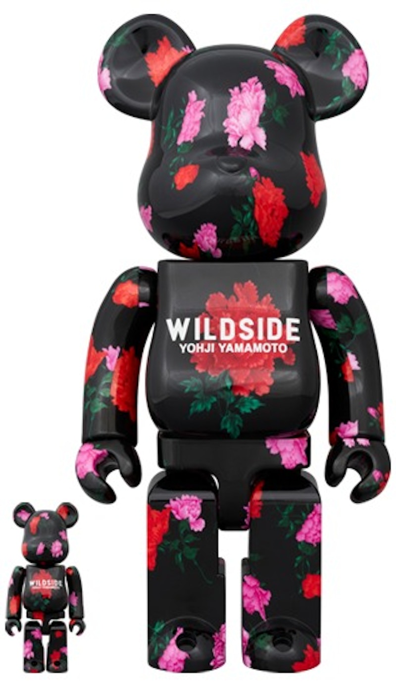 indigo Black セット販売クマ Фигурка Bearbrick Wildside Yohji Yamamoto Peony 100% & 400% Set